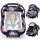 Elstey car seat cover in soft minky dot fabric for cozy year-round comfort.