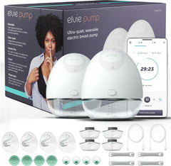 Elvie double-pump compact silhouette—discreet pumping in a busy day.
