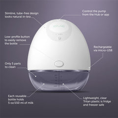Elvie quiet pump with piezo suction operates with near-silent performance.