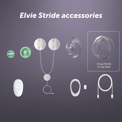 Elvie Stride cups contents include cup fronts, seals, and stoppers