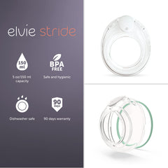 Elvie Stride cups inside bra show hands-free pumping convenience