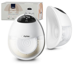 Elylina wearable breast pump curved-fit for comfy, spill-free pumping at home.