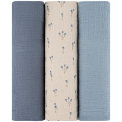 elys-co bluebell swaddle-closeup-weave highlights breathable cotton texture