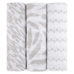 Ely's & Co muslin swaddle close-up highlights breathable cotton weave for baby comfort.