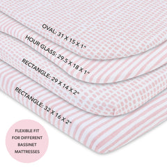 Two-pack mauve-pink splash and stripe design highlights decorative options