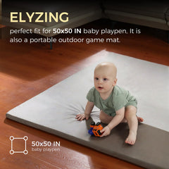 ELYZING 50x50 foam mat roll-up design enables quick setup for on-the-go play