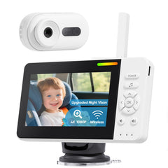 Elzeeo wireless baby car camera 1080p monitor display for day and night viewing.