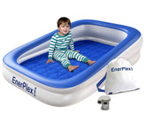 EnerPlex Kids Inflatable Travel Bed blue shows compact travel-ready sleep for toddlers