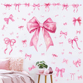 Engrowtic pink bow wall decal sheet 1 adds festive charm to any wall.