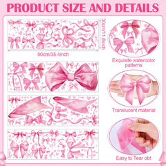 Engrowtic pink bow wall decal sheet 2 creates versatile seasonal decor for spaces.