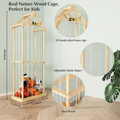 Eniffbaa stuffed animal storage zoo interior shows inside capacity for plush toys.