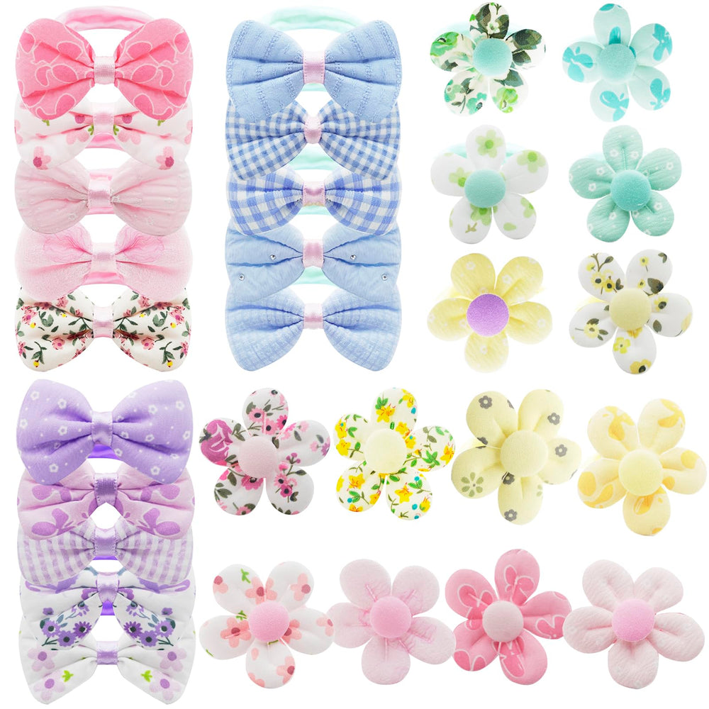 Enop toddler hair ties with bows pastel set for easy daily wear