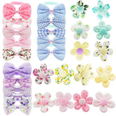Enop toddler hair ties with bows pastel set for easy daily wear