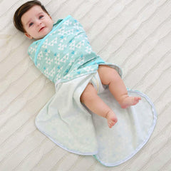 Enrich YLife swaddle sack green arm-out mode demonstrates adjustable wrap for flexible sleep.
