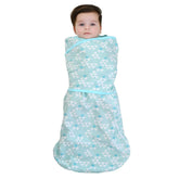 Enrich YLife swaddle sack green fabric closeup for breathable comfort during naps.