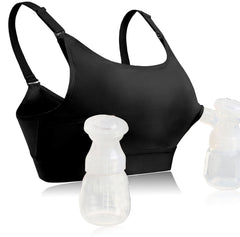 ENSDOAR hands-free pumping bra front view highlights soft cotton blend for all-day comfort.