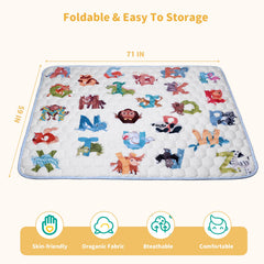 ENVTEK play mat is machine washable for quick, easy cleanup.