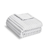 Eonkasp soft fleece baby blanket with grey stripes for crib warmth