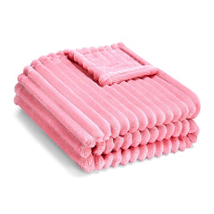 Eonkasp soft fleece baby blanket in pink texture for cozy warmth.