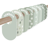 eoscasely baby closet dividers 8-pack featuring green leaf pattern for organized nursery.