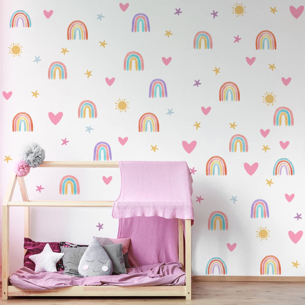 Epakh rainbow wall decor bundle adds vibrant color to kids' rooms.