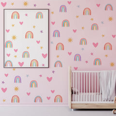Epakh rainbow wall decor close-up highlights watercolor detail for dreamy walls.