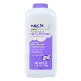 Equate Pure Cornstarch Baby Powder bottle with lavender and chamomile for gentle scent and moisture control.