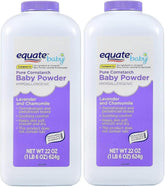 Equate Pure Cornstarch Baby Powder Lavender-Dust: gentle, breathable coverage for everyday comfort.