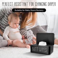 EQUNROY baby wipes dispenser top open demonstrates one handed access for fast wipe retrieval.