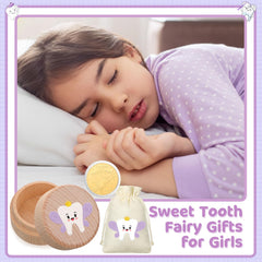 Equsion tooth fairy set purple packaging highlights charming gift-worthy design.