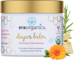 Era Organics Baby Diaper Balm packaging closeup showing organic care for delicate baby skin