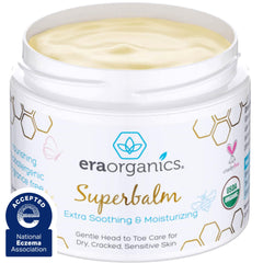 Era Organics Healing Ointment baby jar showing gentle formula for sensitive skin relief