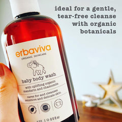 Erbaviva baby body wash foamy lather ready for bath time