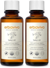 erbaviva baby oil bottle—easy, gentle application.