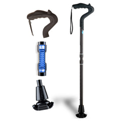 Ergoactives Ergocane 2G front view shows spring-assisted support for safer steps.
