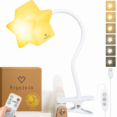 Ergojojo LED clip-on star light with clip attachment for crib lighting and night checks.