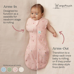 ergoPouch Cocoon Swaddle Sack Sage arms-out transition supports easy diaper changes