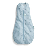 ergoPouch Cocoon Swaddle Sack Dragonflies fabric close-up highlights breathable organic cotton for gentle sleep