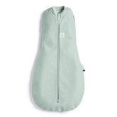 ergopouch cocoon swaddle sack zipper closeup shows easy two-way diaper changes