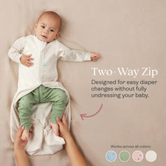 ergopouch jersey sleeping bag worn by toddler demonstrates comfortable mobility