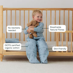 ergoPouch Sleep Suit Bag organic cotton fabric is soft and skin-friendly.