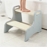 Erizhaltic Toddler Step Stool front view in grey for safe daily use