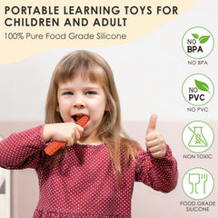 ERKOON T-shaped chew toy shown as durable sensory tool for bite-safe play.