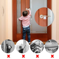 Erockbuy baby-proof lever lock handle backside reveals discreet, child-safe interior solution.