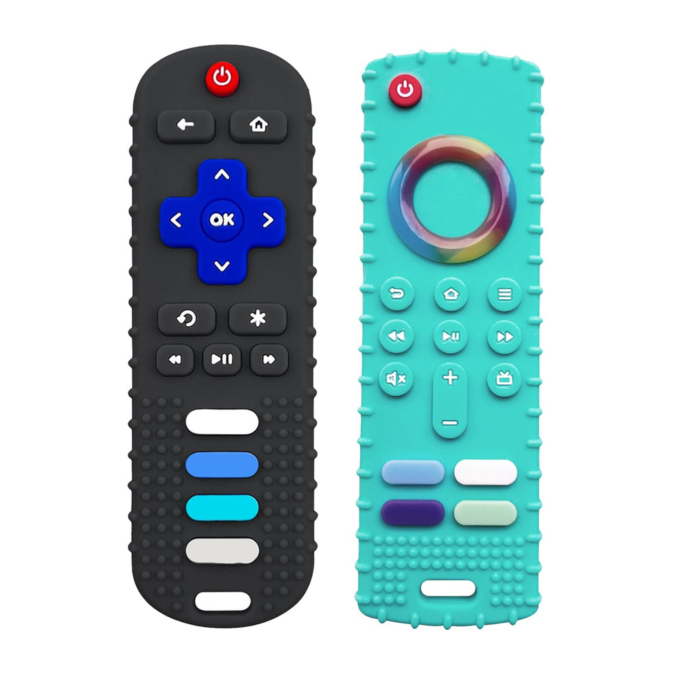 ERSIHUA 2-pack remote teether set soothing babies' gums during teething