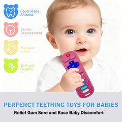 ERSIHUA baby teether with ergonomic grip supports little hands and grip development.