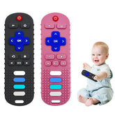 ERSIHUA remote teether black promotes calm gums with textured surfaces.