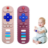 ERSIHUA remote teether khaki front view for gentle gum massage.