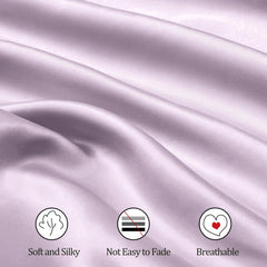 Ersmak satin fabric image shows 100% polyester construction with breathable, cool feel.
