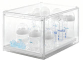 ERTIUANIO baby bottle organizer front view with clear storage for quick bottle access